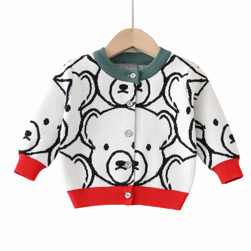 Cartoon beer lange mouw Cardigan Sweater -kinderen