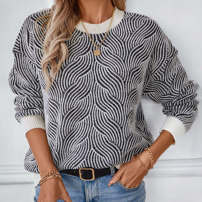 Crew Necklover losse gebreide trui