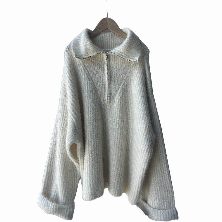 Half Zip Up pullover gebreide dames trui