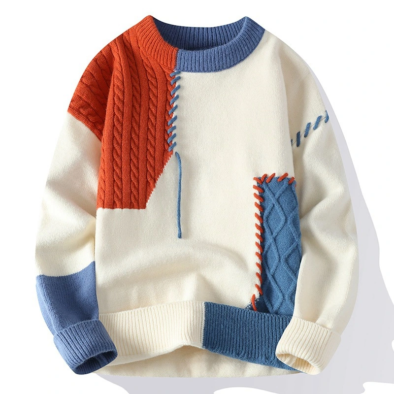 Heren Crewneck pullover Color Block Sweater