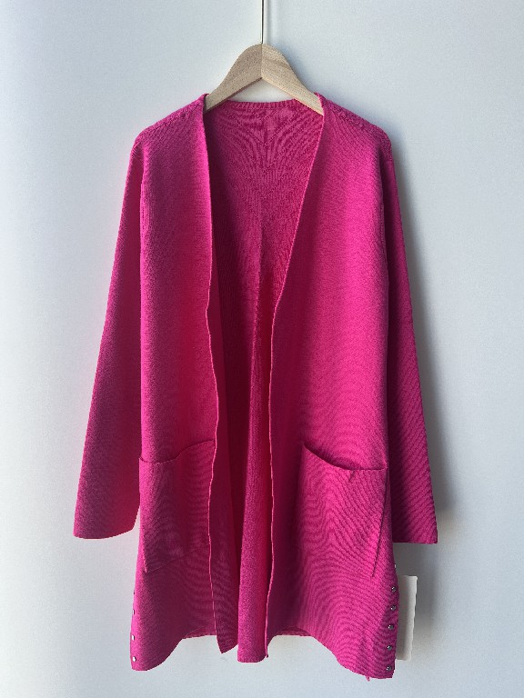 Pocket Red Breat Women's Cardigan Sweater