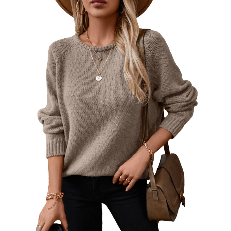 Dames ronde nek pullover zoom trui