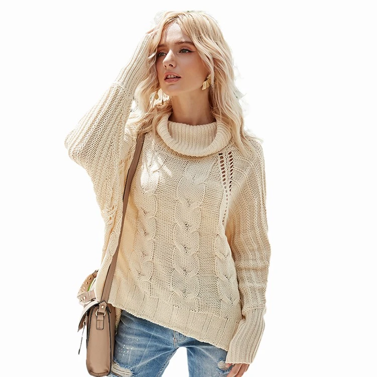 Turtleneck Jacquard Sweater voor vrouwen